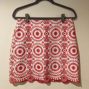 NEW Loft Eyelet Orange and White Skirt